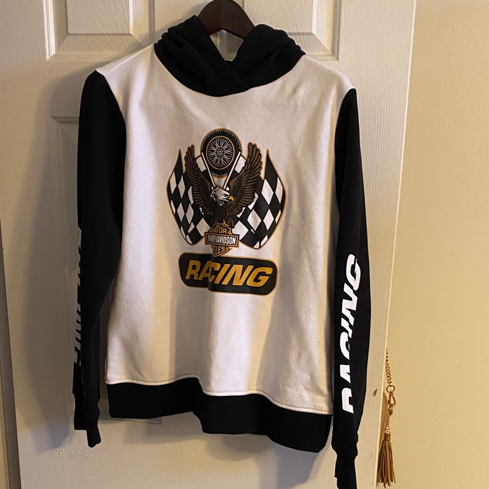 Harley-Davidson Black and White Racing Sweatshirt